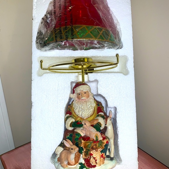 Fitz & Floyd Holiday Solstice Santa Votive Candle Holder Bunnies Christmas RARE - Picture 6 of 9